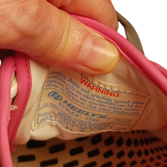 Heelys PINK  & WHITE skate shoes Ladies 7 Style 7586 SKATER Girl RARE VINYL - Picture 5 of 6